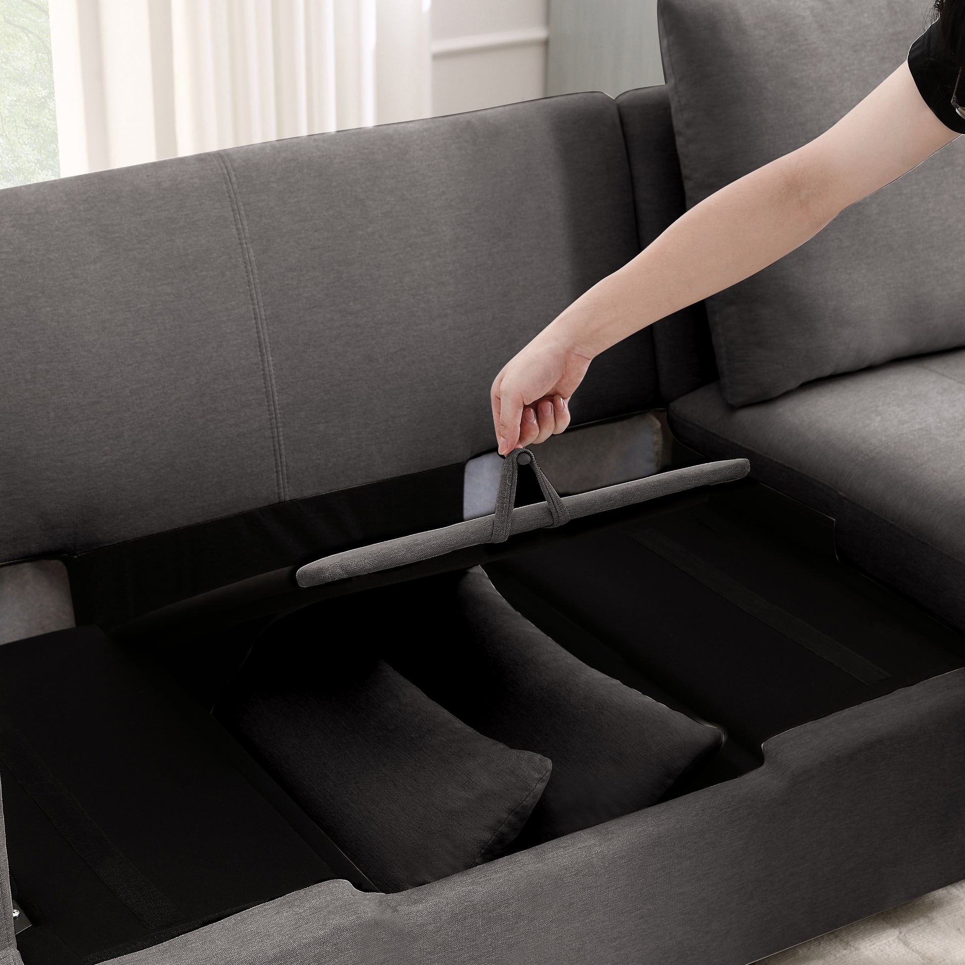 Modern L Shape Modular Sofa, 5 Seat Chenile Sectional Couch Set With 2 Pilows Lncluded, Freely Combinableindoor Funiture For Living Room,Apartment, Office, 3 Colors Dark Grey Chenille Metal Primary Living Space Medium Soft Loose Back Modern Poplar Foam