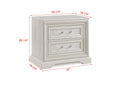 Beautiful Transitional Style 1Pc 2 Drawer Nightstand White Cream Finish Wooden Home Bedroom Furniture Cream White 2 Drawers Bedroom Bedside Cabinet Transitional Wood