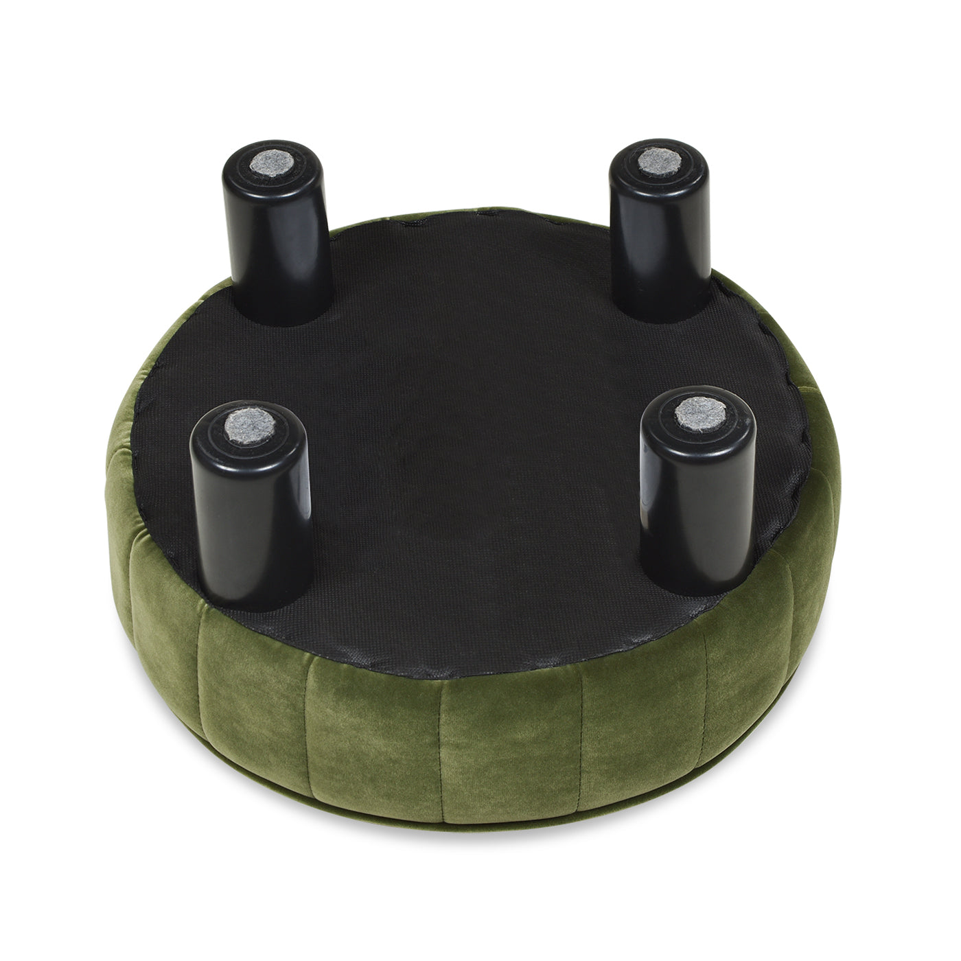 Riley 16" Round Footstool Ottoman, Olive Green Performance Velvet Olive Green Foam Velvet