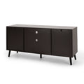 Tv Stand Dark Brown 50 59 Inches Wood