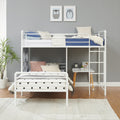 Modern Geo Cutout Colorful Twin L Shaped Bunk Bed White Cool Grey White Mdf Mdf