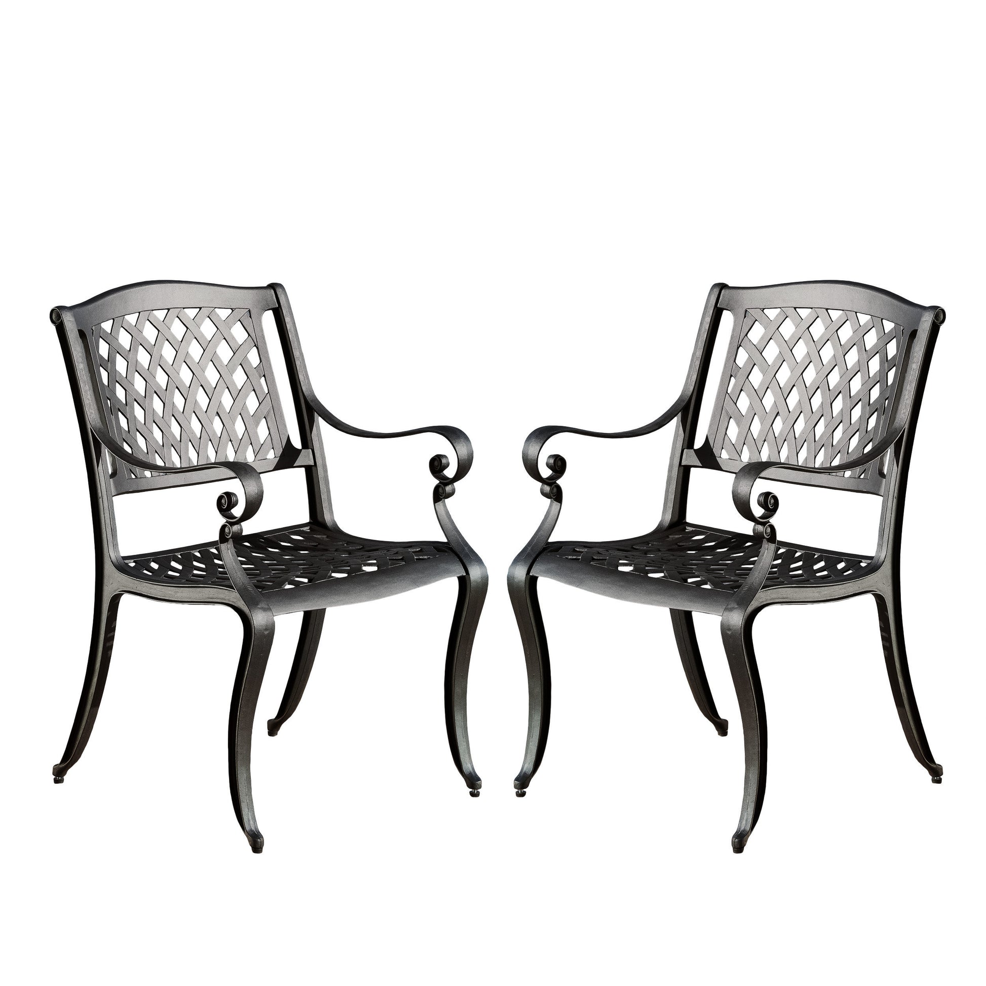 Cayman Arch Mesh I Chair Set Of 2 Black Aluminium