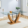 Modern Minimalist Rectangular Glass Table With 0.39