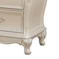 Pearl White 2 Drawer Nightstand With Queen Anne Legs White 2 Drawers Bedroom Rectangle Felt Lined Drawers White Solid Wood