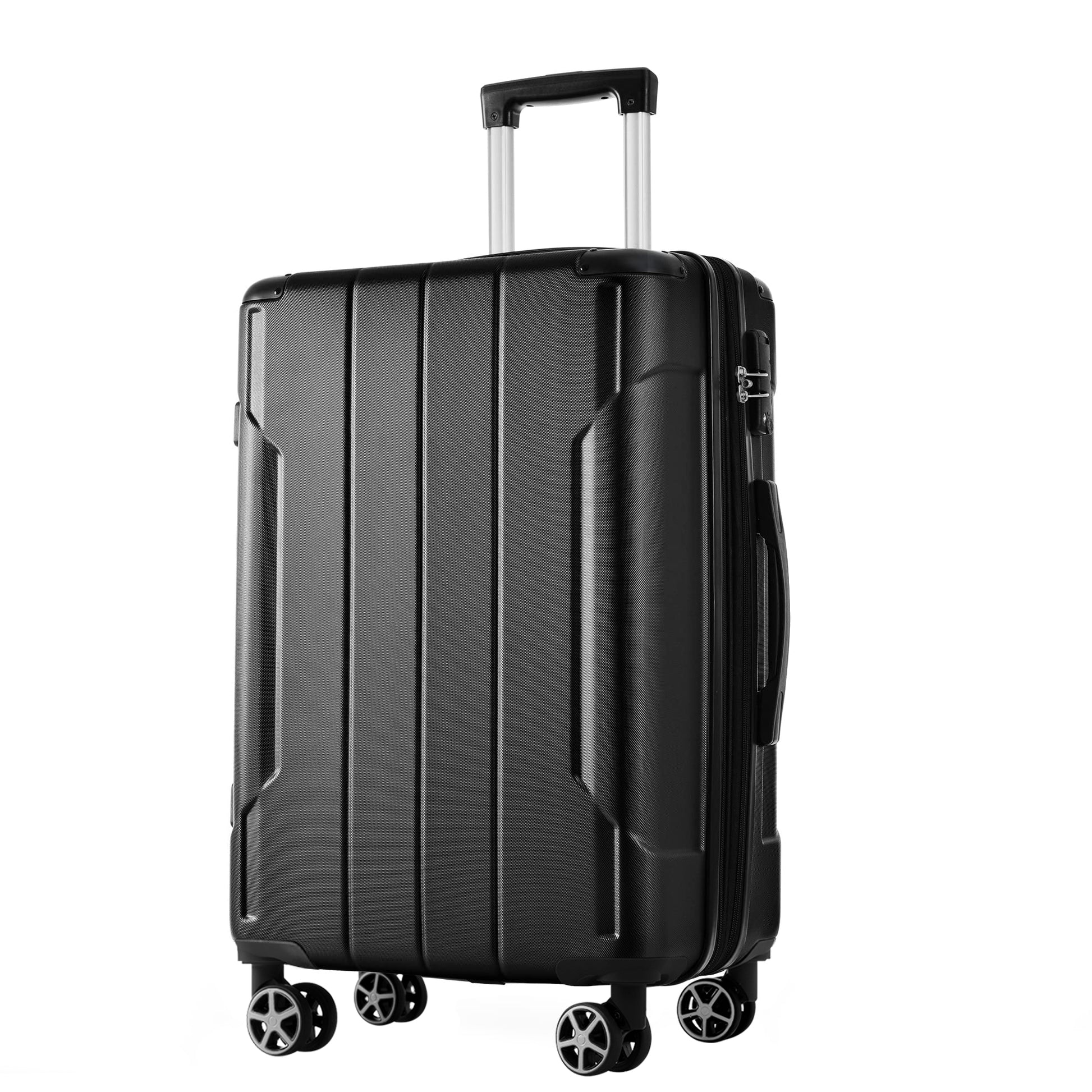 Luggage Sets 2 Piece, Hardshell Abs Lightweight And Expandable Only 28" Suitcases With Double Wheels, Carry On Luggage, 2 Piece Set 20 28 , Black Black Abs