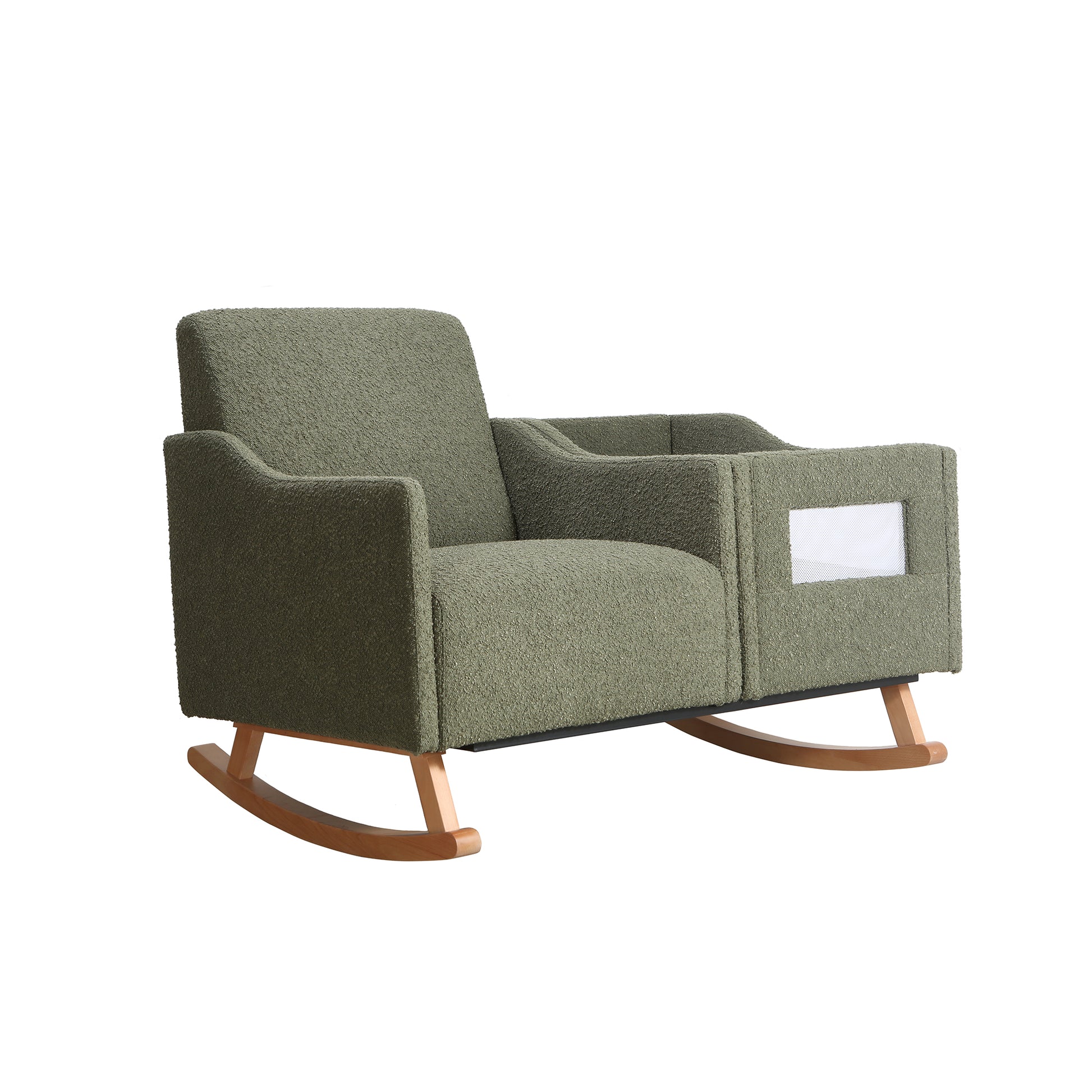 Emerson Nursery Rocker In Sage Boucle Sage Fabric