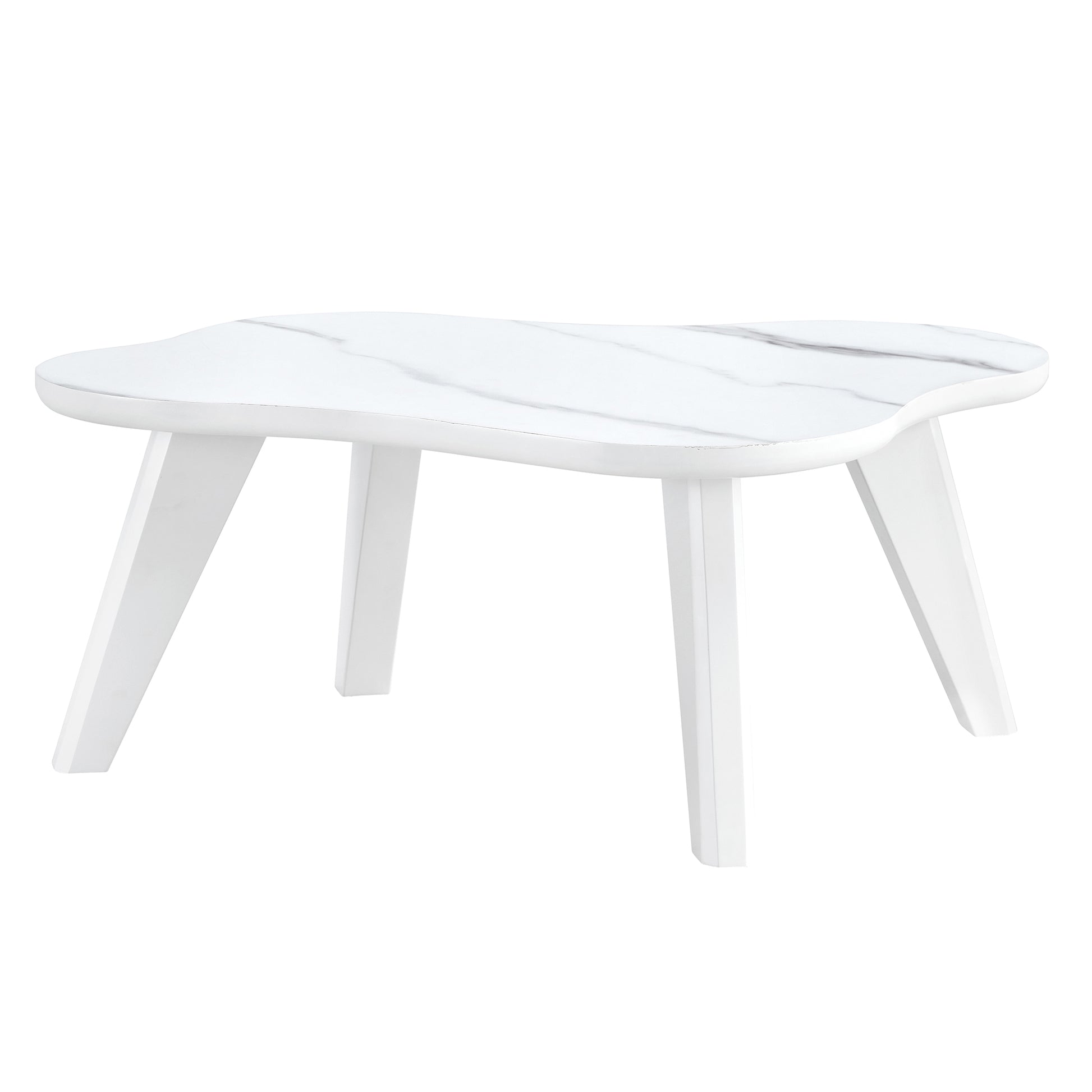 Modern Minimalist Wood Color Table Top. Solid Wood Legs, Cloud Shape To Give You A Experience, Computer Desk. The Game Table. Suitable For Dining And Living Rooms. White Mdf