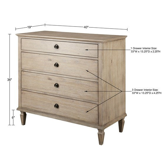 Victoria Small Dresser Natural Solid Wood