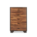 Walnut And Espresso 5 Drawer Chest Walnut Bedroom Contemporary Particle Board Mdf