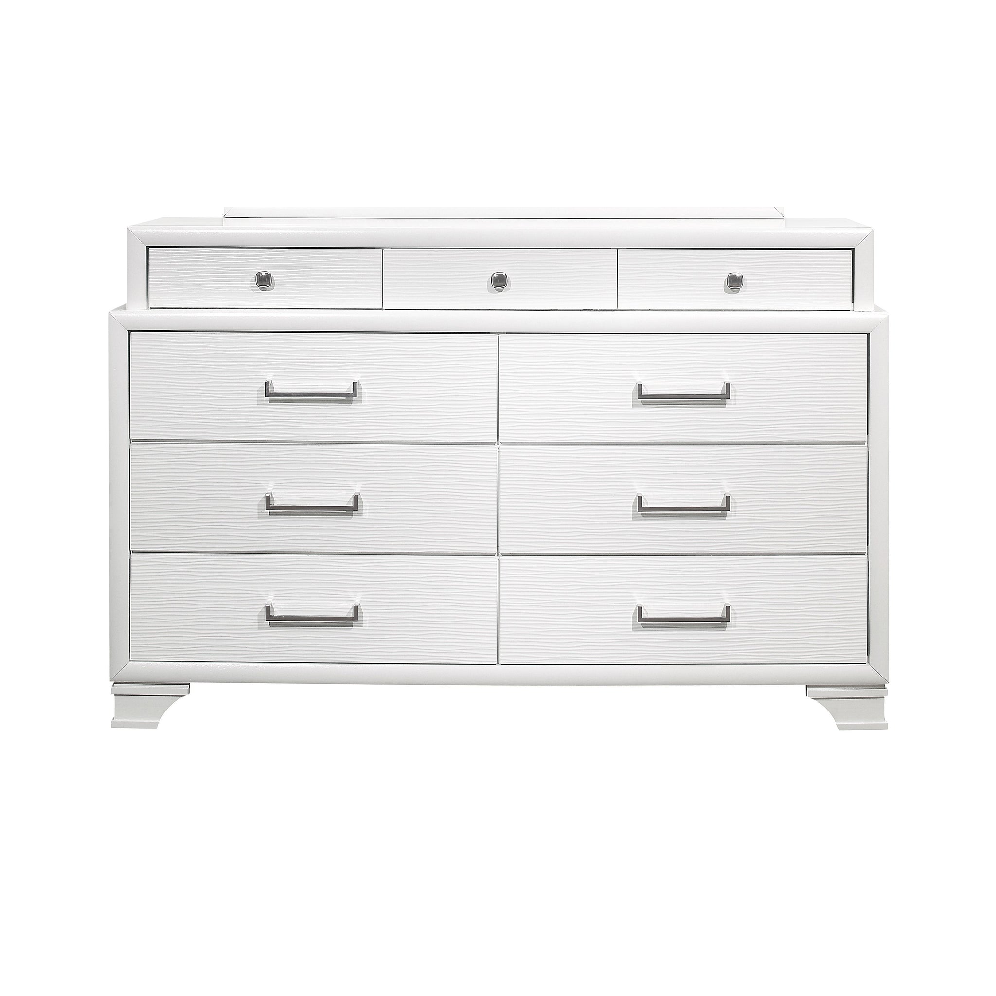 Civic White Dresser White Solid Wood Mdf