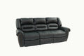 Plush Relax 1Pc Manual Motion Sofa Only Black Color Bonded Leather 3 Seat Couch Armrest Cushion Seating Living Room Furniture Black Faux Leather Metal Primary Living Space Cushion Back Contemporary,Modern Pillow Top Arms Metal 3 Seat