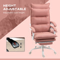 Vinsetto Executive Massage Office Chair With 6 Vibration Points, Microfiber Computer Desk Chair, Heated Reclining Chair With Footrest, Armrest, Double Padding, Pink Pink Polyester