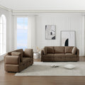 Living Room Sofa Set With 3 Seat Couch And 2 Seat Loveseat, Hidden Storage Under Seat, Soft Back Cushions And Arm Cushionsadjustable Arms And Backs Brown Brown Polyester 5 Seat