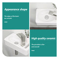 15.75X8.69 Inch White Ceramic Rectangle Wall Mount Bathroom Sink With Single Faucet Hole White Ceramic