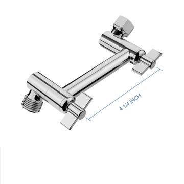 4" Shower Extension Arm, Chrome Chrome Stainless Steel