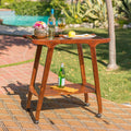 Bar Cart Mahogany Acacia Wood