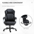 Vinsetto Big And Tall Executive Office Chair With Wide Seat, Computer Desk Chair With High Back Diamond Stitching, Adjustable Height & Swivel Wheels, Black Black Pu Leather