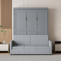 Full Size Murphy Bed Wall Bed With Cushion,Gray Full Gray Mdf Lvl