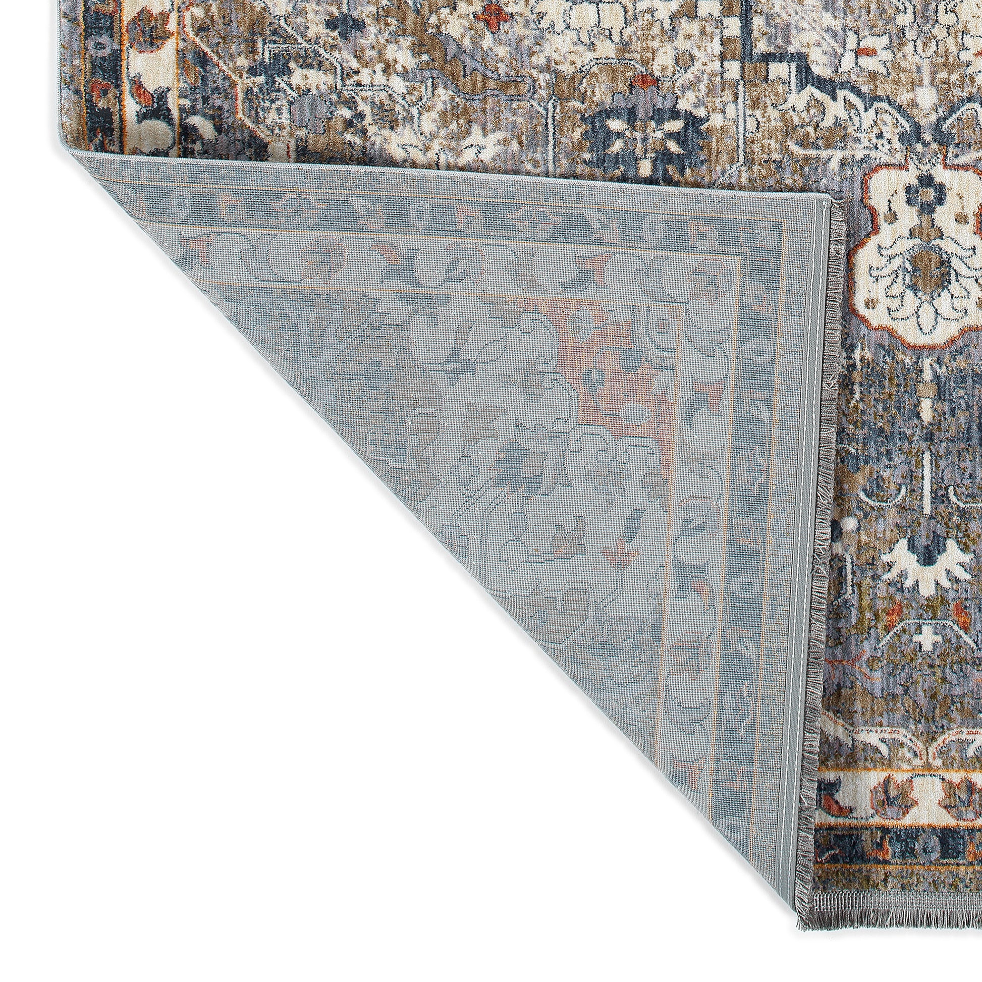 Transitional, Oriental, Cut Pile 1'10" X 2'6" Rectangle Throw Rug Grey Multi Polyester