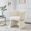 Modern Style Simple And Elegant Chair, Beige Leisure Chair, Suitable For Dining Bedroom Living Room Reception Desk Assembly Required Beige Beige Foam