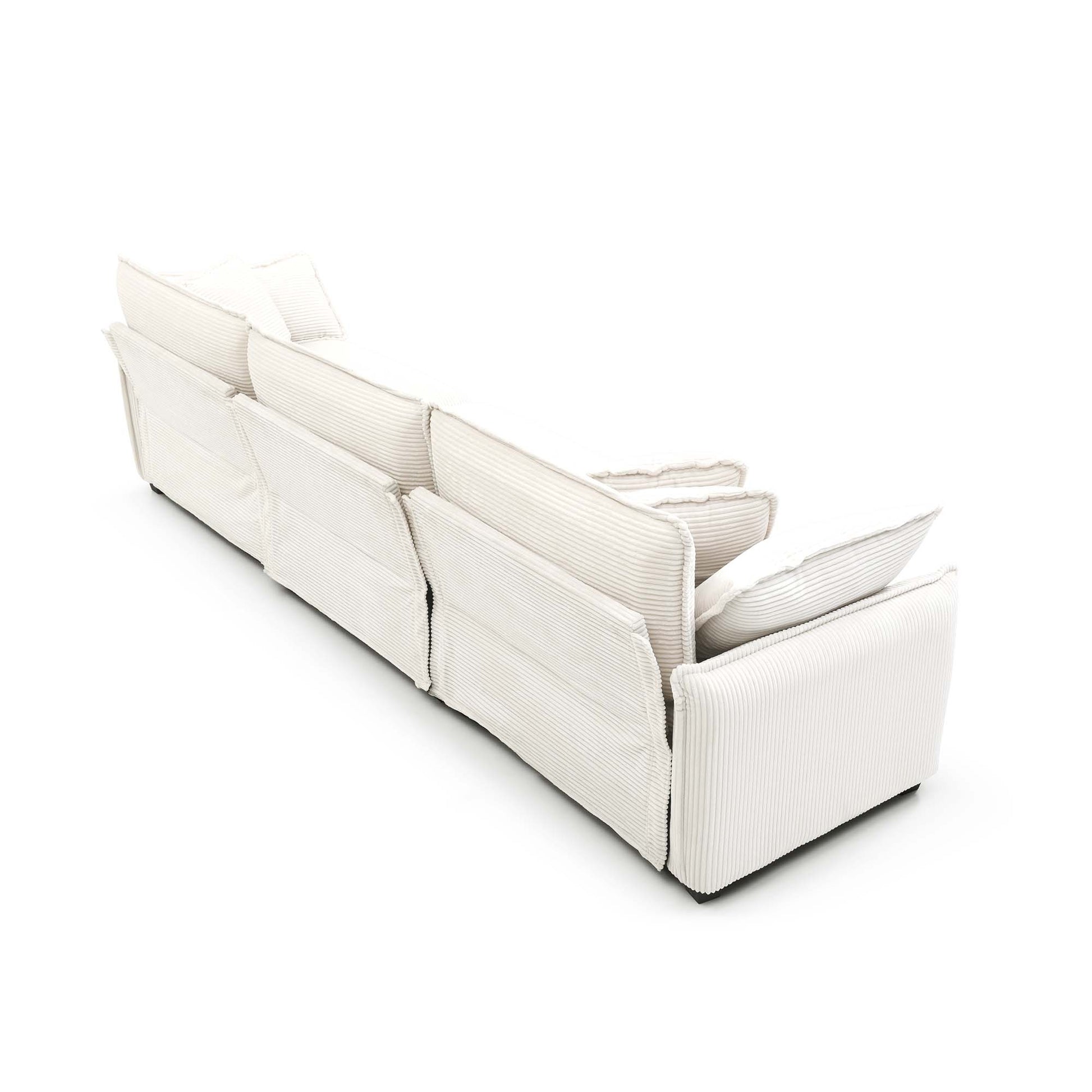 Family Sofa Set Deep Seat Sofa, Warm Sofa For Home Cinema And Living Room, One 2 Seater Sofa And One 3 Seater Sofa,Beige Corduroy Beige Corduroy 5 Seat