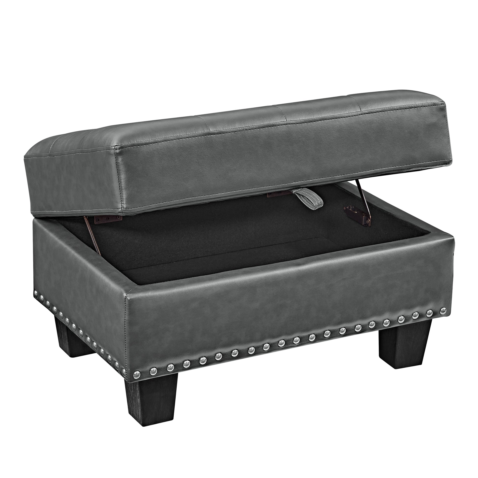 Sectional 3 Seaters Sofareversible Recliner, Storage Pad And Wood Grain Cup Holder, Non Slip Leg, Pu, Grey Gray Pu 3 Seat