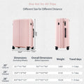 Luggage Sets 3 Piece Suitcase Set 20 24 28 With Usb Port,Carry On Luggage Airline Approved,Pp Lightweight Suitcase With Spinner Wheels, Pink Pink Polypropylene