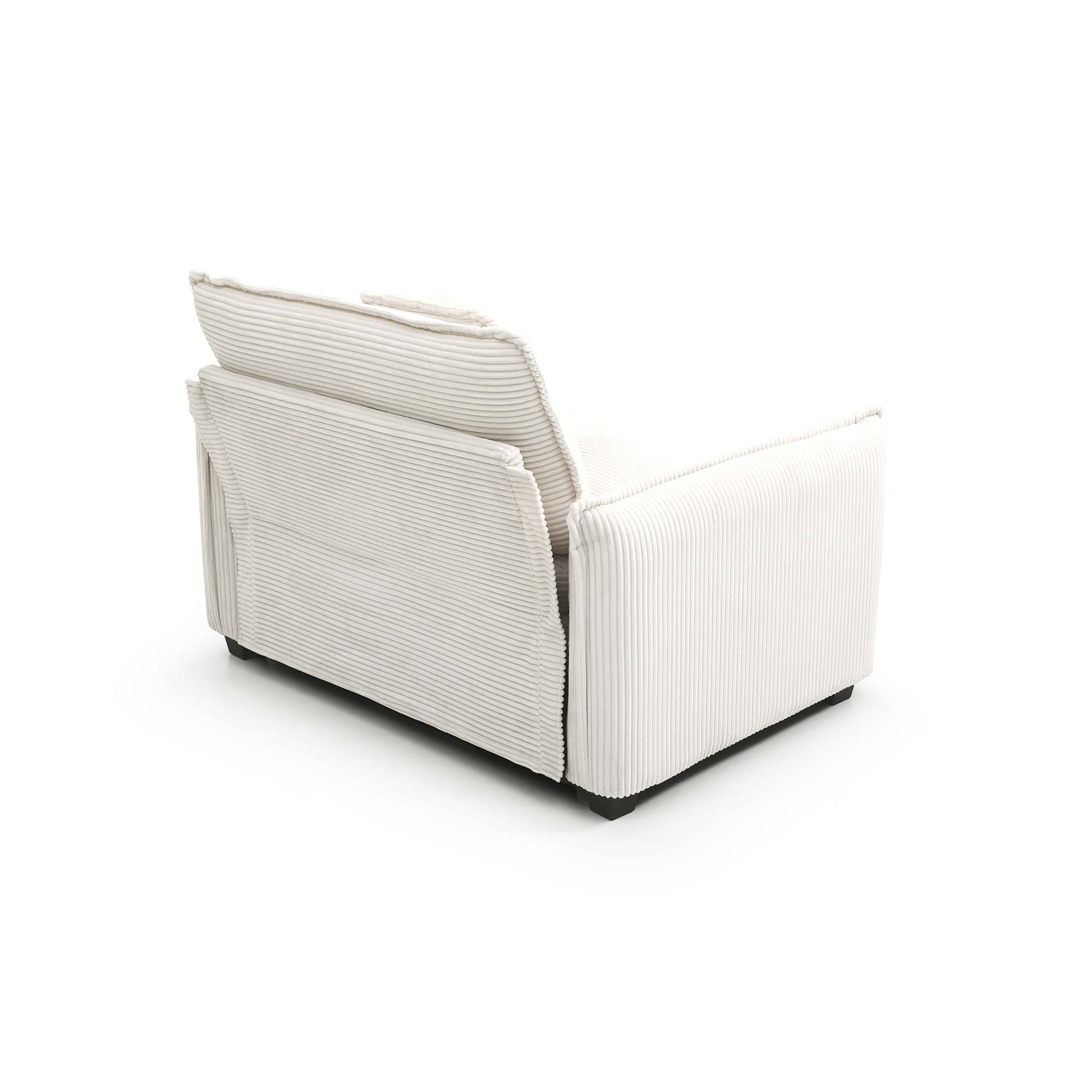 Comfortable Single Deep Seat Sofa With One Pillow, Suitable For Living Room And Bedroom, Club Multiple Occasions,Beige Corduroy Beige Corduroy 1 Seat