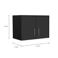 Storage Cabinet Wall Cabinet, Three Interior Shelves, Double Door Freestanding Black Kitchen Shelves Included Modern Particle Board Engineered Wood