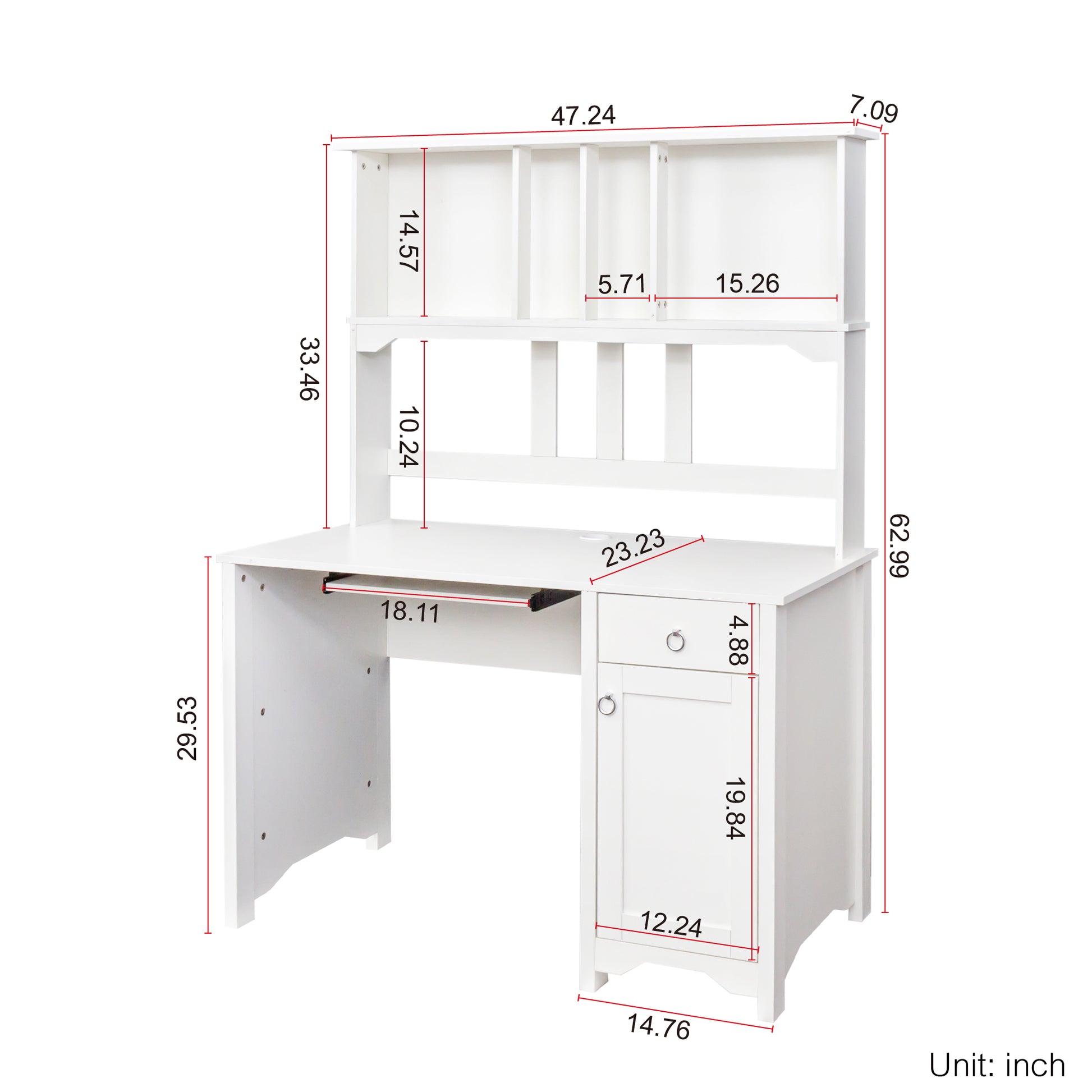 Home Office Computer Desk White Particle Board Mdf