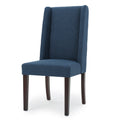 Dining Chair Set Of 2 Navy Blue Fabric