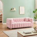 Pink Teddy Fleecesofa 80 Inch Discharge In Living Room Bedroom With Two Throw Pillows Hardware Foot Support Pink Polyester Blend 3 Seat