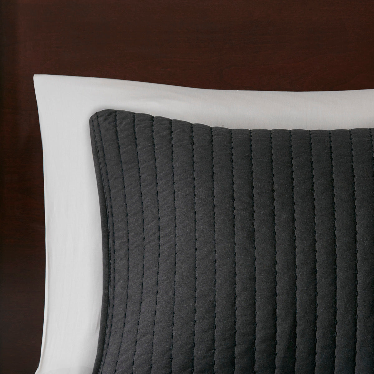 3 Piece Quilt Set Black King Cal King King Black Microfiber