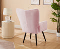 Modern Single Sofa Armchair With High Backrest Comfy Reading Chair For Small Spaces Living Room Bedroom Apartment Color:Pink Pink Teddy