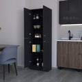 Charlotte Black Pantry Cabinet With 4 Doors And 5