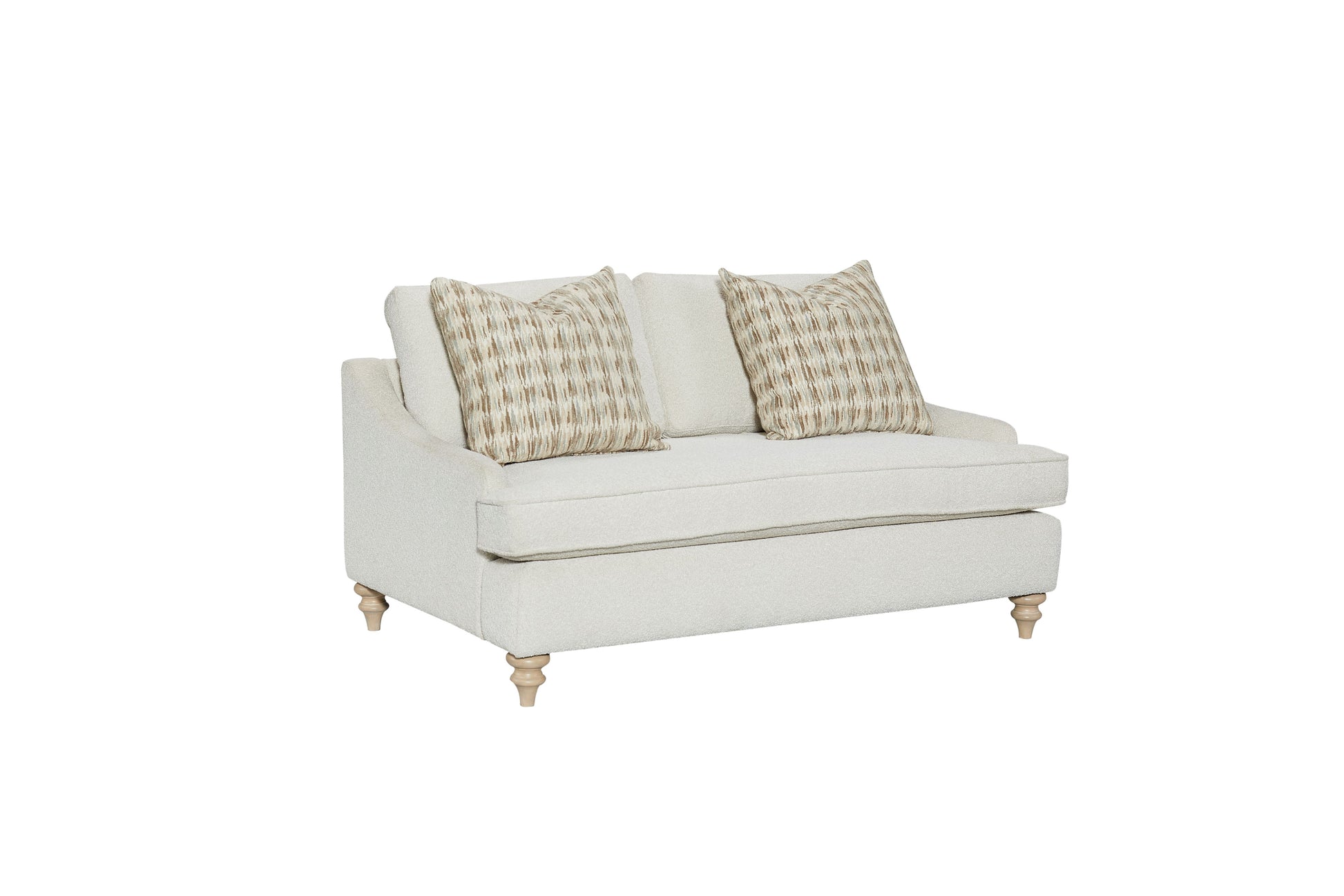 Loveseat Reversable Cushion With 2 Pillows Off White Upholstered
