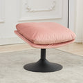 39A Swivel Leisure Chair Lounge Chair Velvet Pink Color With Stool Pink Velvet