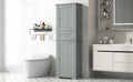 Tall Bathroom Storage Cabinet, Freestanding Storage Cabinet With Drawer And Adjustable Shelf, Mdf Board With Painted Finish, Grey Old Sku:Wf312727Aae Grey Mdf