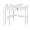 Homcom Corner Desk, Triangle Computer Desk With Drawer And Storage Shelves For Small Spaces, Home Office Workstation For Living Room, Or Bedroom, White White Mdf