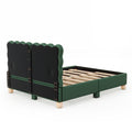 Full Size Upholstered Platform Bed With Support Legs,Green Green Upholstered