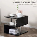 Dfw Coffee Tables For Living Room Modern Black Coffee Table With S Shaped 3 Tiers Open Storage Shelf Matte Center Sofa Tea Table For Home Office Furniture Black 19.70