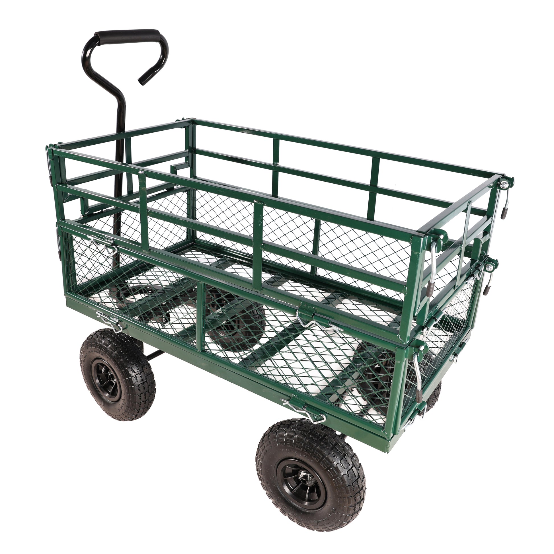 Wagon Cart Garden Cart Trucks Make It Easier To Transport Firewood Green Garden & Outdoor Metal