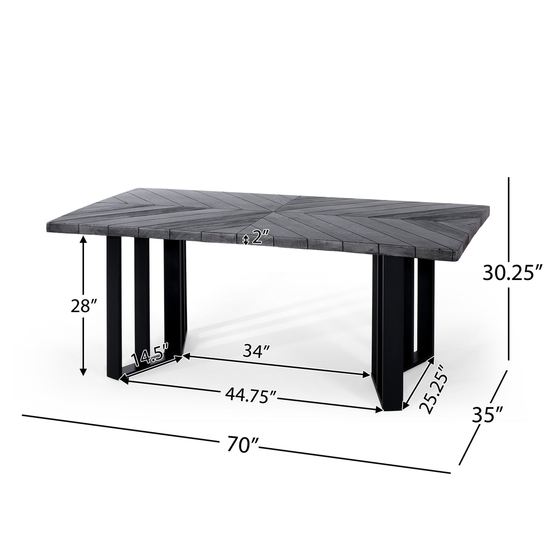 Verona Lightweight Concrete Dining Table Top Grey