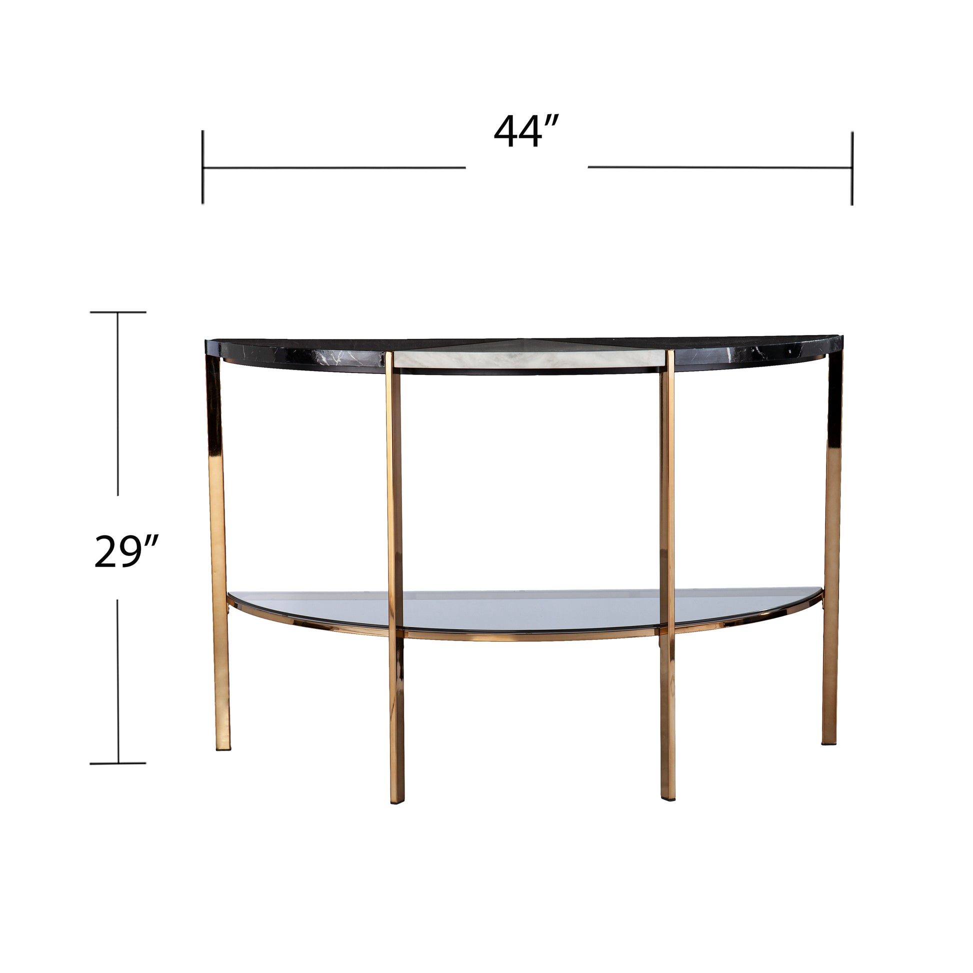 Cortinada Demilune Console Table Black Iron