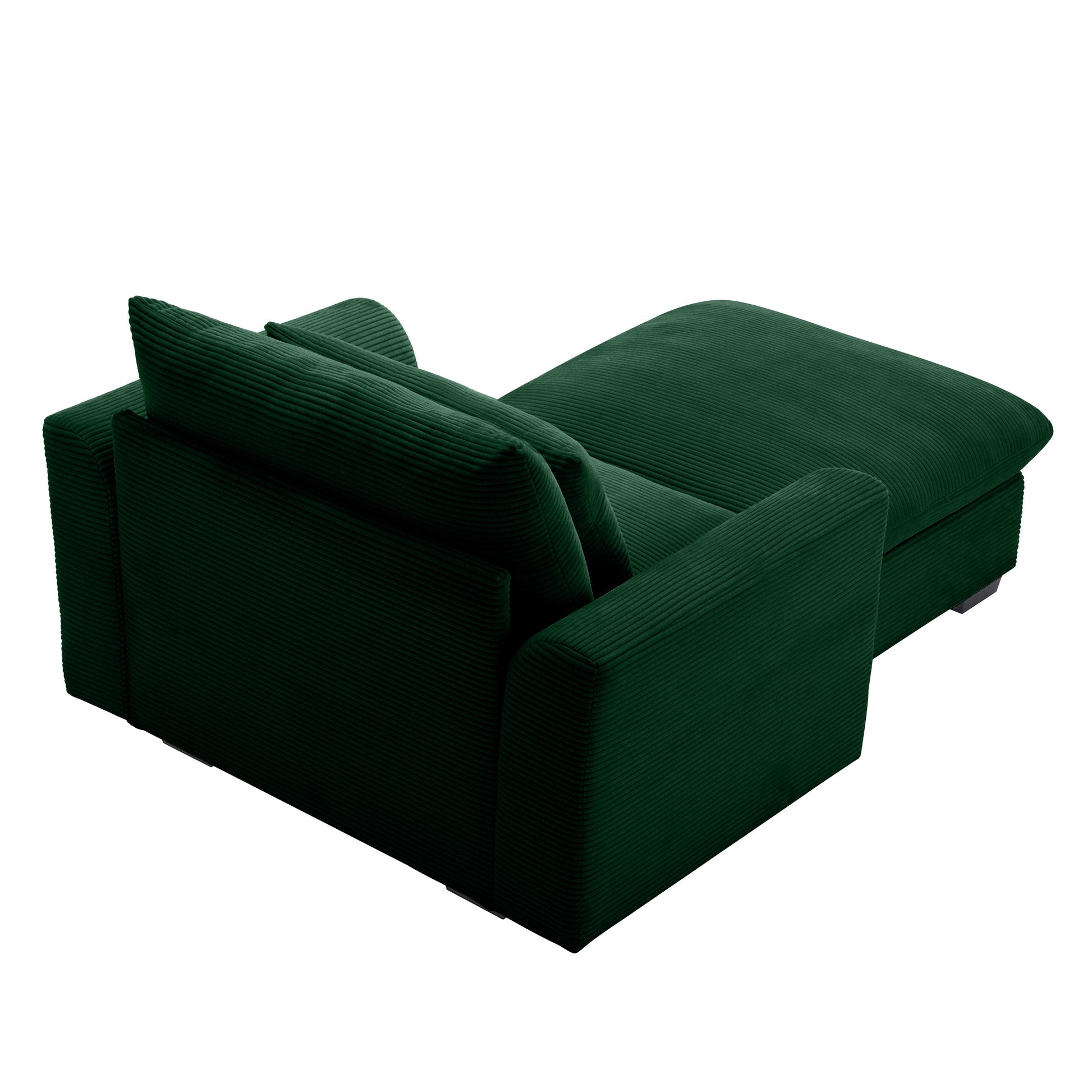 Green Corduroy Sofa Couch, Modular Couch With Storage Ottoman, Couch Deep Seat Couches For Modern Living Room Apartment Office Green Corduroy 1 Seat