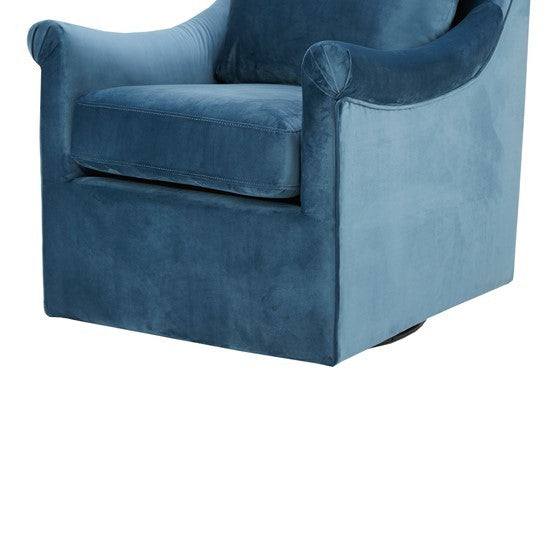 Deanna Swivel Chair Blue Solid Wood