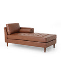 Chaise Lounge Light Brown Pu