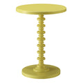 Salisa Yellow Round Wooden Side Table Yellow Primary Living Space Round Wood Pedestal