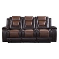 Modern Luxury Living Room Sofa Set 2Pc Reclining Sofa Loveseat Formal Furniture Premium Faux Leather Upholstery Comfortable Two Tone Brown Finish Dark Brown,Light Brown Faux Leather Wood Primary Living Space Luxury,Modern Plywood,Solid Wood 5 Seat