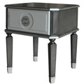 Charcoal And Light Grey End Table With 1 Drawer Charcoal Grey Primary Living Space Modern Drawers Wood